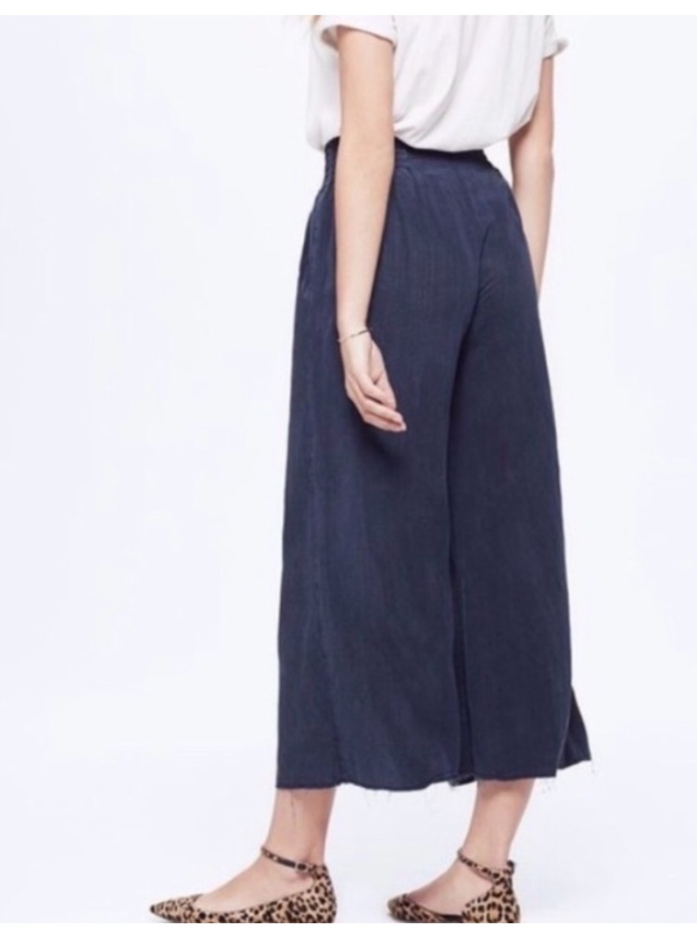 MOTHER The Bingo Fray Cropped Wide Leg Pants Medium - Picture 3 of 16